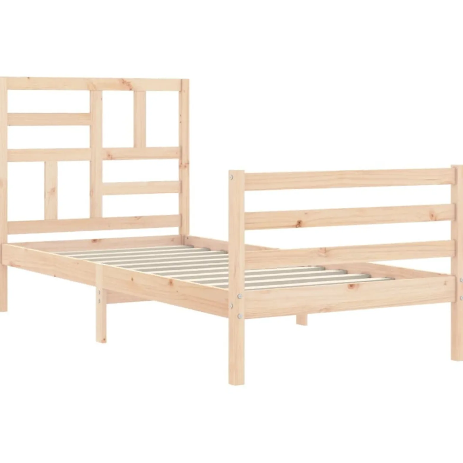 Łóżko Drewniane Rama Łóżka Sofa Brązowe Do Sypialni Pokoju 100x200 cm