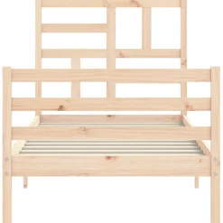 Łóżko Drewniane Rama Łóżka Sofa Brązowe Do Sypialni Pokoju 100x200 cm