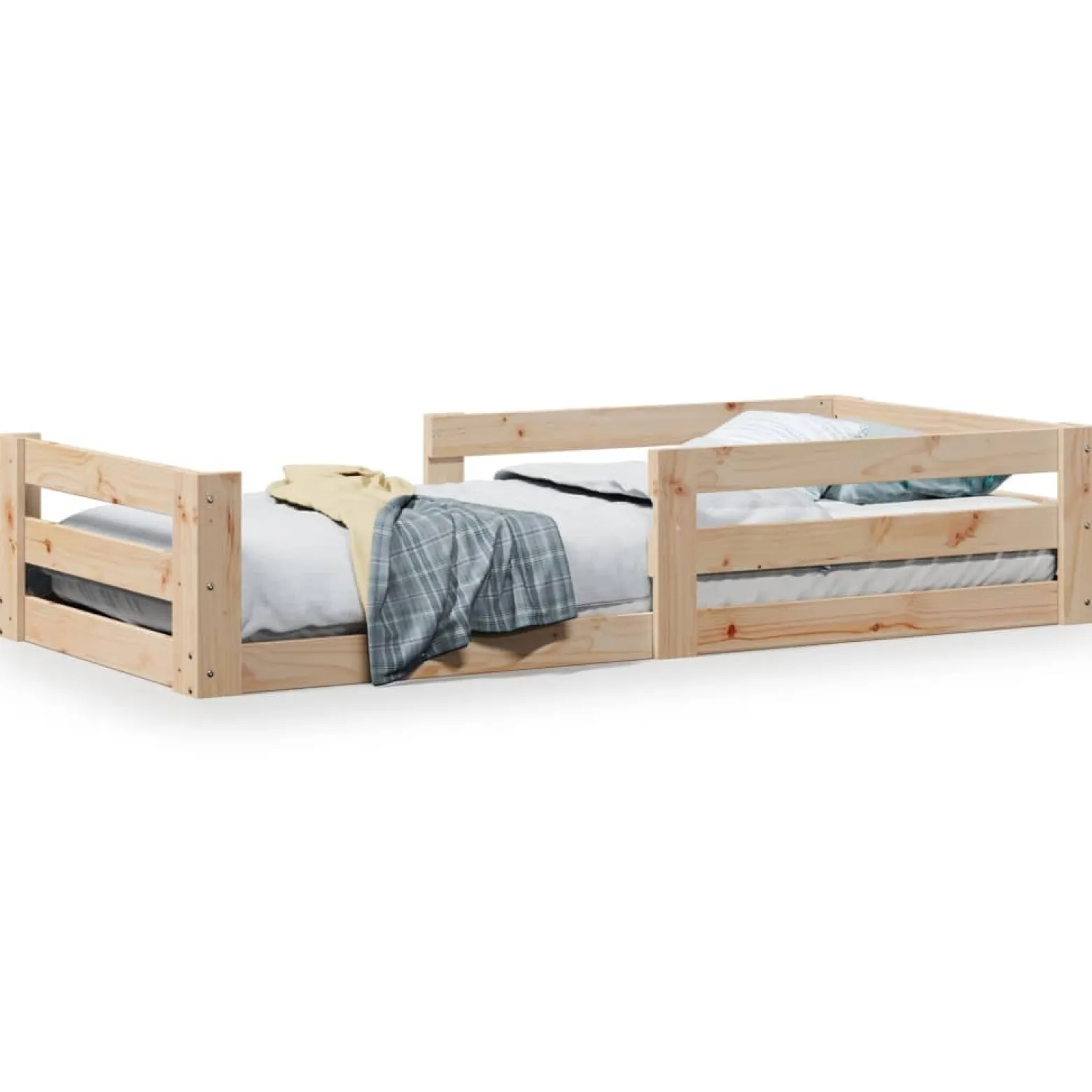 Łóżko Drewniane Rama Łóżka Sofa Brązowe Do Sypialni Pokoju 70x140 cm