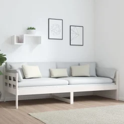 Łóżko dzienne białe lite drewno sosnowe 80x200 cm
