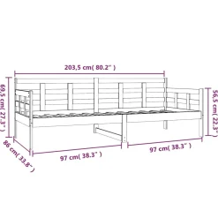 Łóżko dzienne białe lite drewno sosnowe 80x200 cm