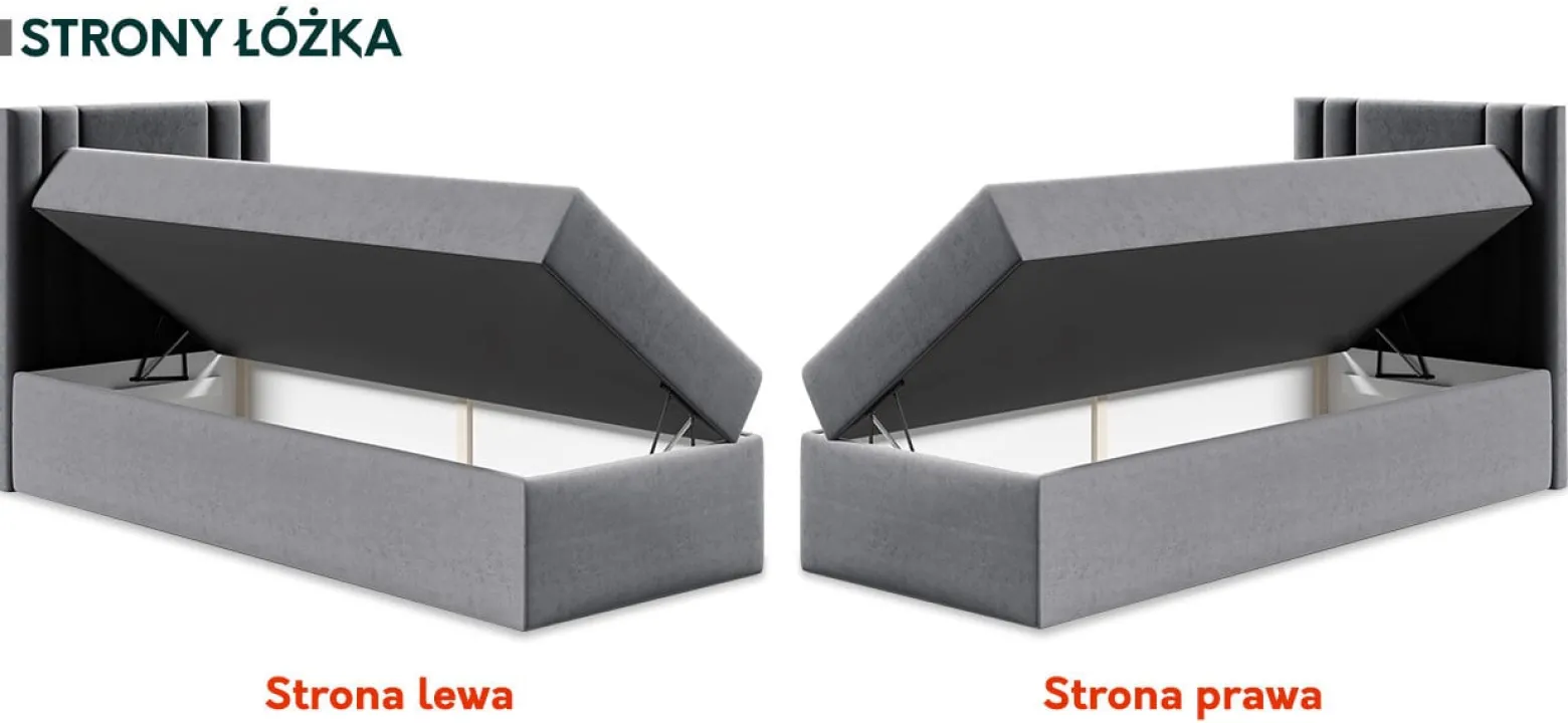 Łóżko kontynentalne Carmen Mini 90x200, Strona: Prawa