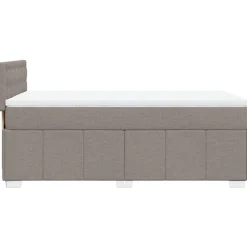 Łóżko kontynentalne z materacem taupe tkanina 80x200 cm