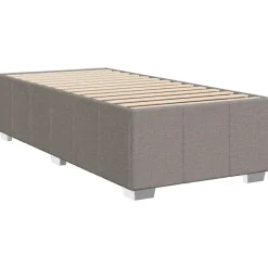 Łóżko kontynentalne z materacem taupe tkanina 80x200 cm