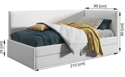 Łóżko młodzieżowe 80x200 Supreme Niko, Granatowy, Szuflada
