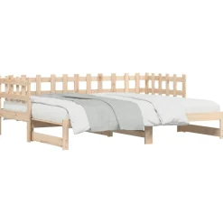 Łóżko rozsuwane 2x(80x200) cm lite drewno sosnowe