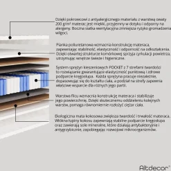 Łóżko tapicerowane z materacem + pojemnik NOMA-Z - 120x200 cm Biały