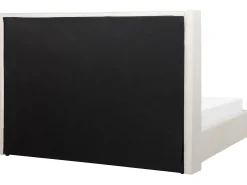 Łóżko welurowe 180x200 ze skrzynią białe