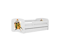 Łóżko Babydreams białe Koszykówka z szufladą materac piankowy 180x80