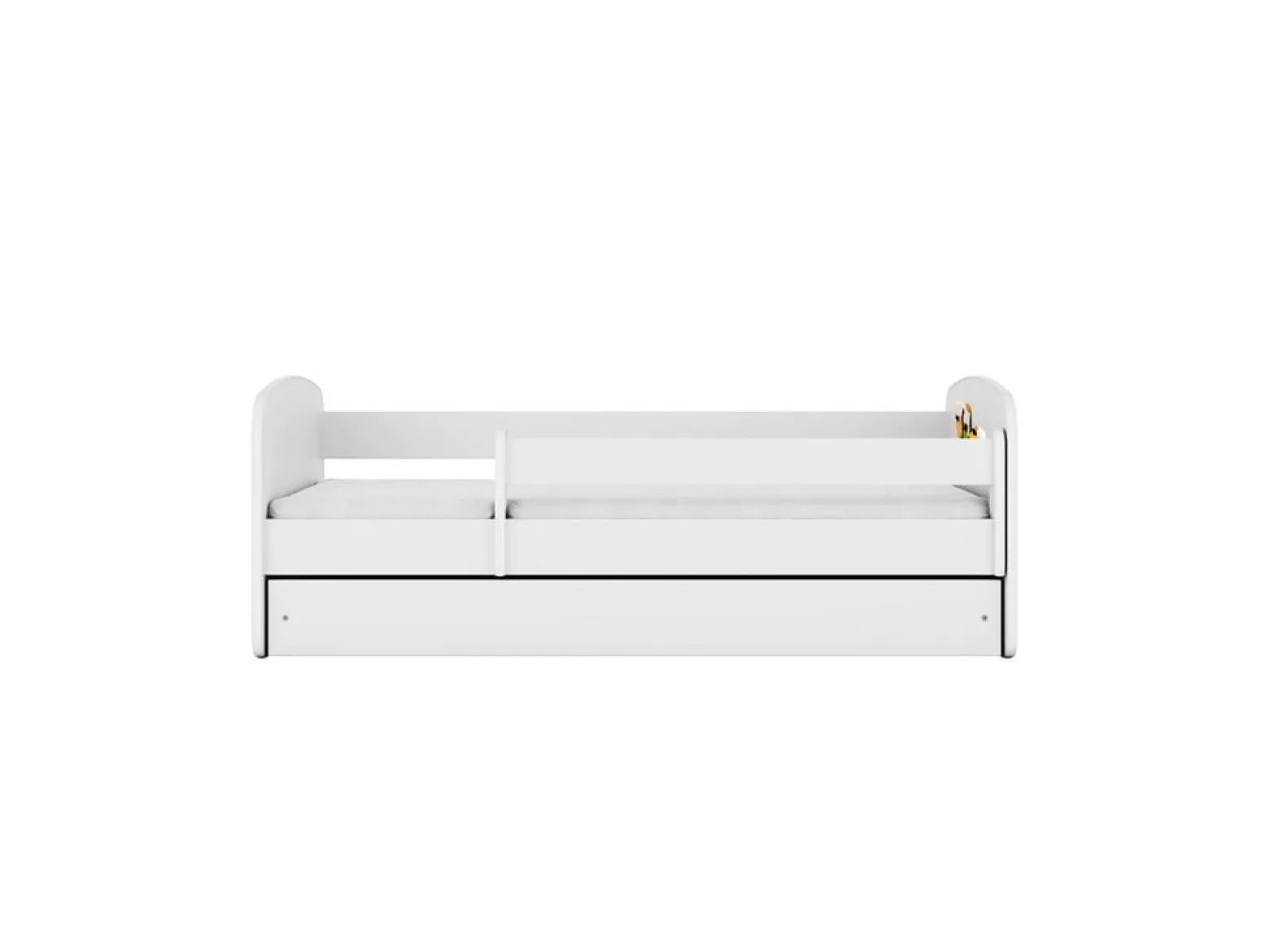 Łóżko Babydreams białe Koszykówka z szufladą materac piankowy 180x80
