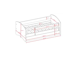 Łóżko Babydreams białe Koszykówka z szufladą materac piankowy 180x80