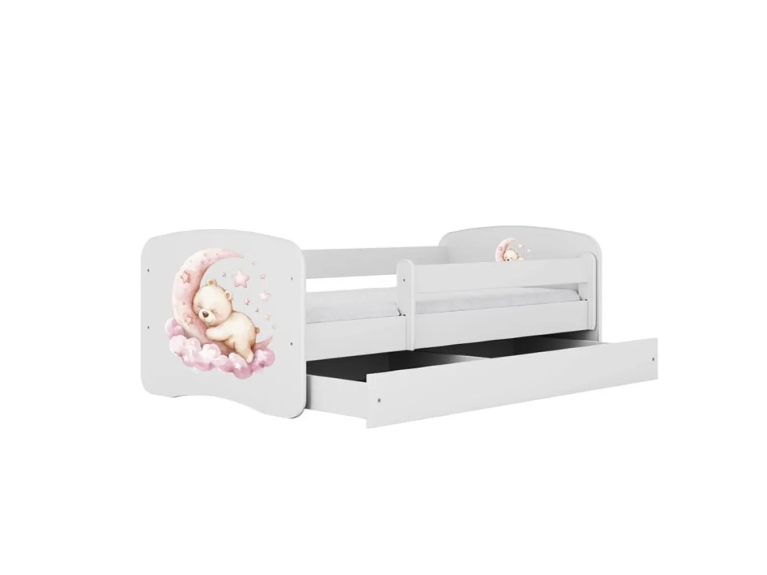 Łóżko Babydreams białe Sen z szufladą materac piankowy 180x80