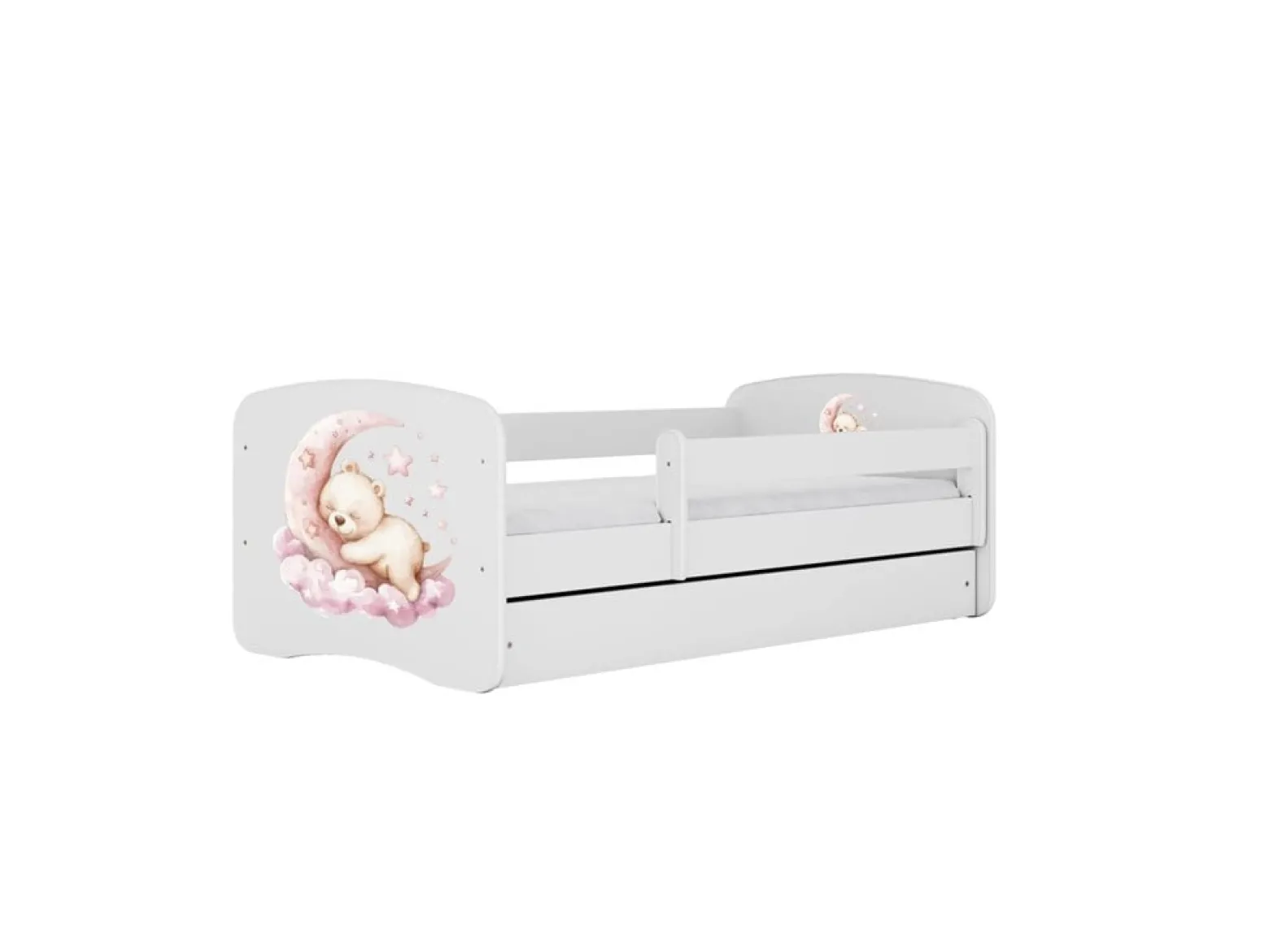 Łóżko Babydreams białe Sen z szufladą materac piankowy 180x80