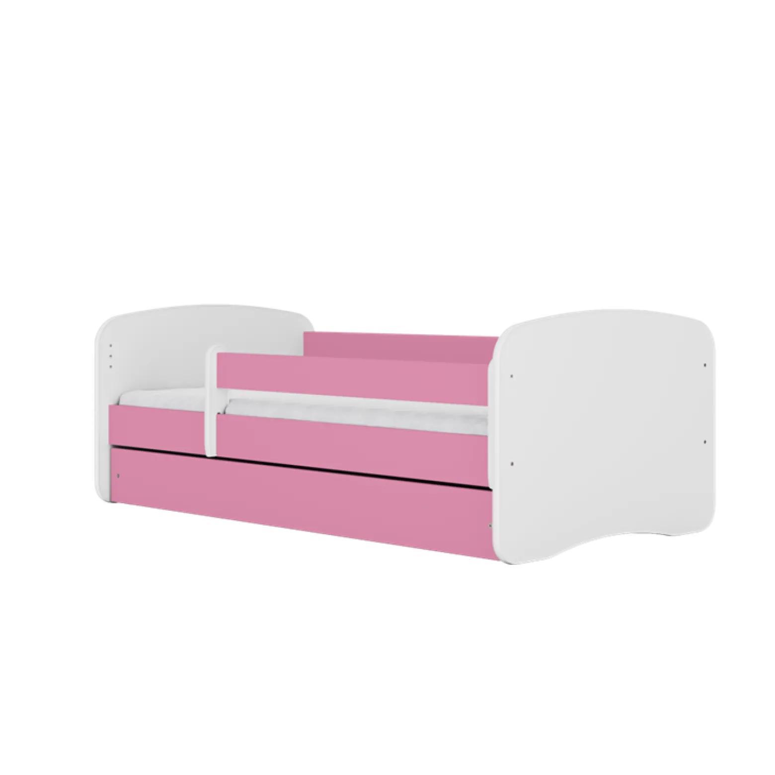 Łóżko Babydreams różowe Bez wzoru z szufladą materac piankowy 160x80