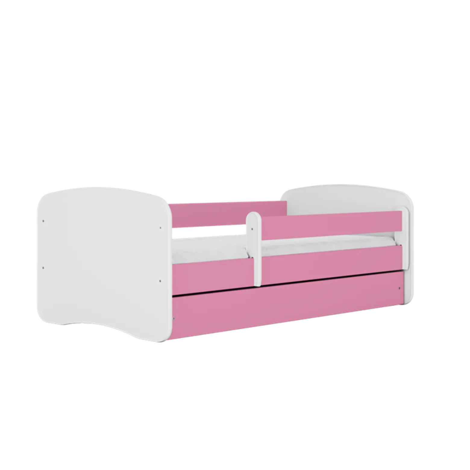 Łóżko Babydreams różowe Bez wzoru z szufladą materac piankowy 160x80