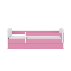 Łóżko Babydreams różowe Bez wzoru z szufladą materac piankowy 160x80