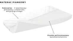 Łóżko Babydreams różowe Bez wzoru z szufladą materac piankowy 160x80