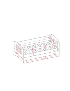 Łóżko Classic 1 białe z szufladą materac piankowy 140x80