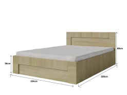 Łóżko 100cm x 200cm Otwierane z boku | BETON | Pojemnik + Stelaż