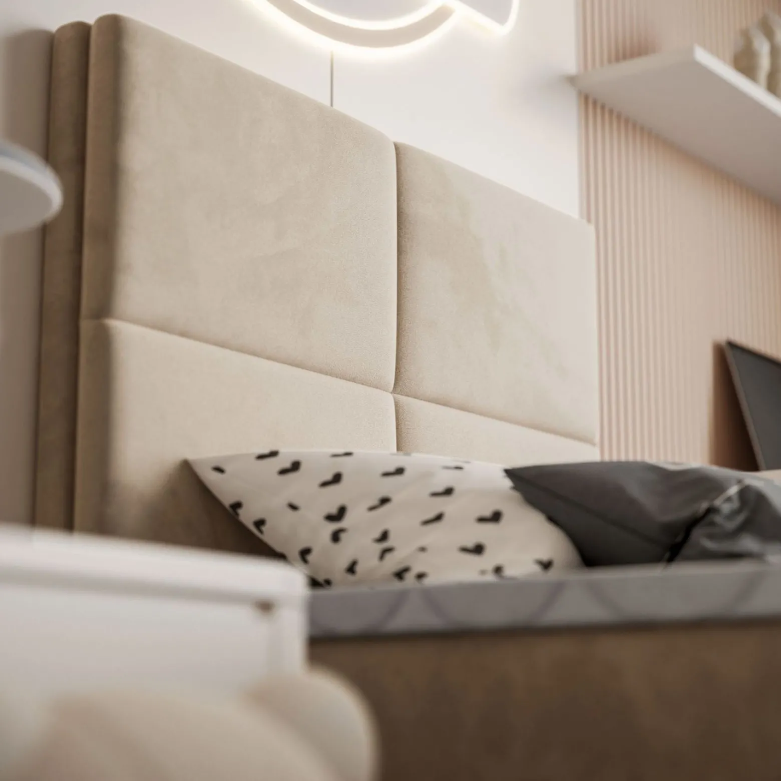Łóżko CROSS MINI 70x200 Royal Velvet 170 z topperem