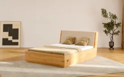 Łóżko dębowe Aura Tilt z pojemnikiem