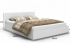 Łóżko do sypialni ALDO BETA 120x200 w zestawie z materacem - dąb sonoma