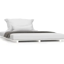 Łóżko Drewniane Rama Łóżka Sofa Biała Do Sypialni Pokoju 135x190 cm