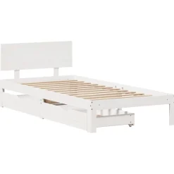 Łóżko Drewniane Rama Łóżka Sofa Biała Do Sypialni Pokoju 90x200 cm