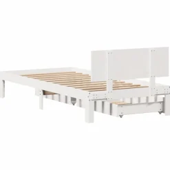 Łóżko Drewniane Rama Łóżka Sofa Biała Do Sypialni Pokoju 90x200 cm