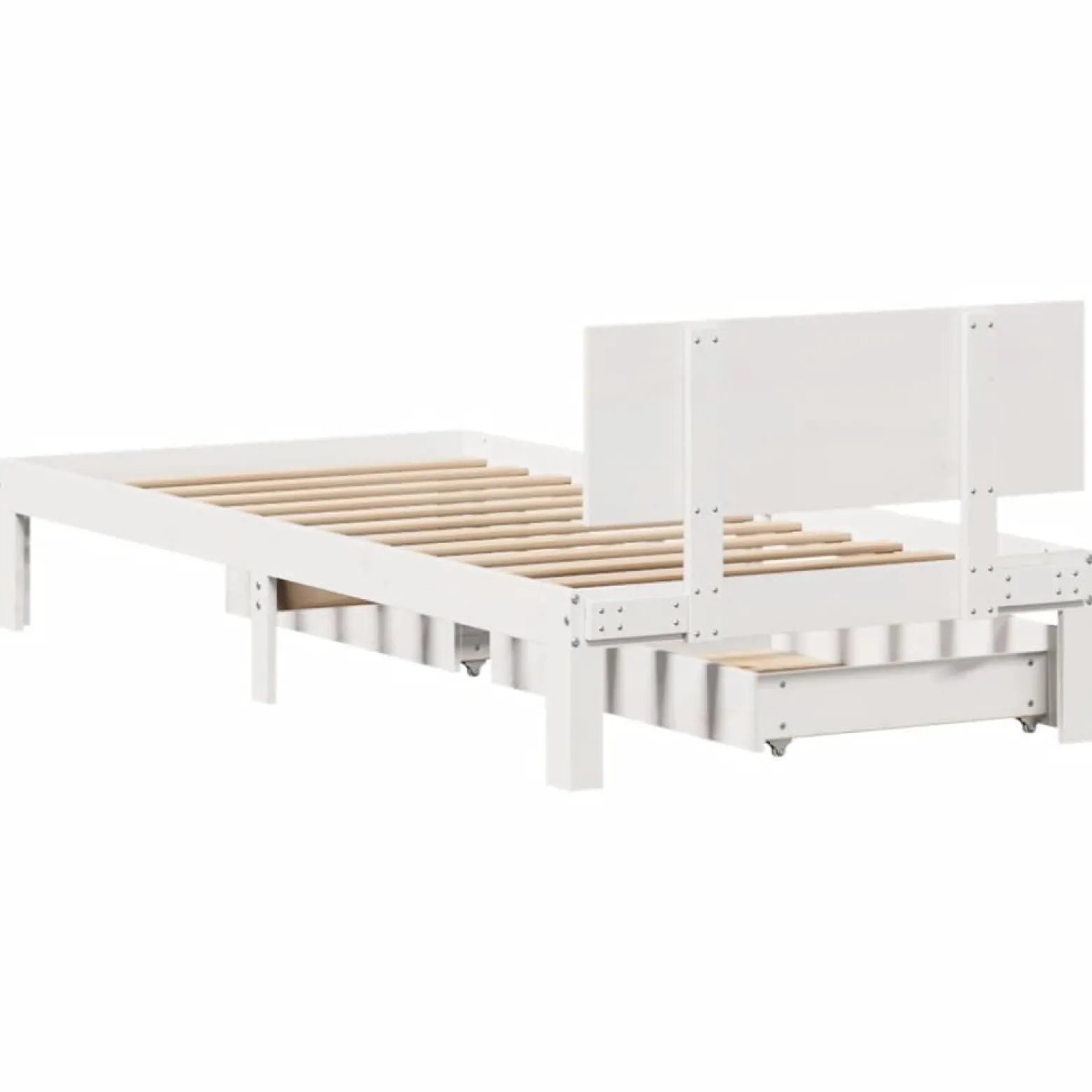 Łóżko Drewniane Rama Łóżka Sofa Biała Do Sypialni Pokoju 90x200 cm