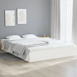 Łóżko Drewniane Rama Łóżka Sofa Biała Do Sypialni Pokoju 120 x 200 cm
