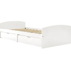 Łóżko Drewniane Rama Łóżka Sofa Biała Do Sypialni Pokoju 90 x 200 cm
