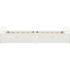 Łóżko Drewniane Rama Łóżka Sofa Biała Do Sypialni Pokoju 90 x 200 cm