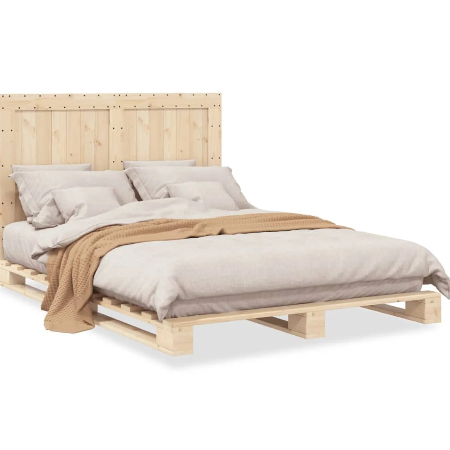 Łóżko Drewniane Rama Łóżka Sofa Brązowe Do Sypialni Pokoju 140x200 cm
