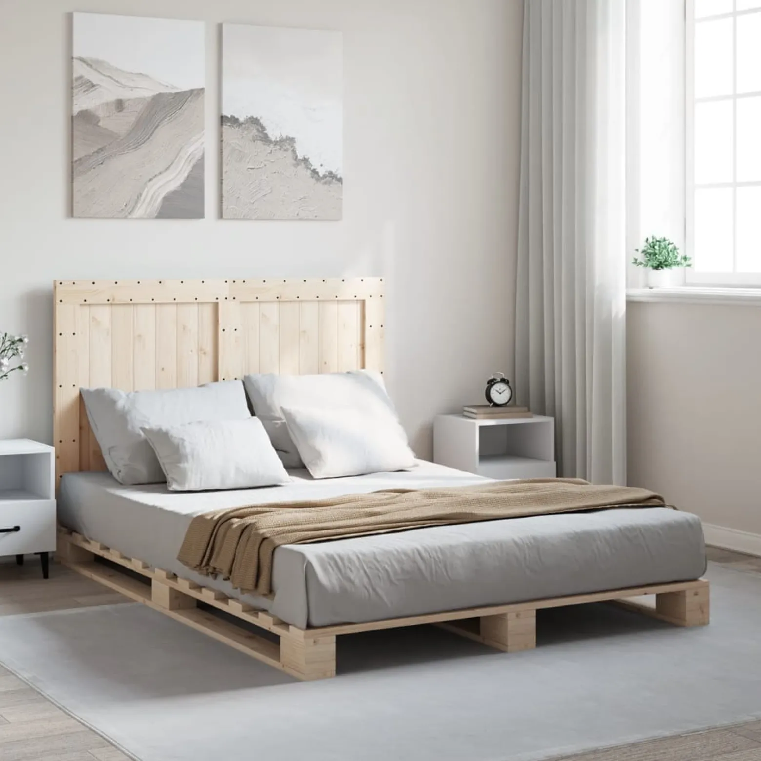 Łóżko Drewniane Rama Łóżka Sofa Brązowe Do Sypialni Pokoju 140x200 cm