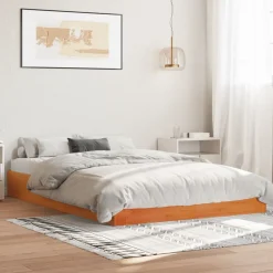 Łóżko Drewniane Rama Łóżka Sofa Brązowe Do Sypialni Pokoju 160x200 cm