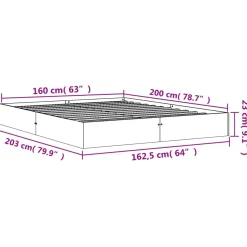 Łóżko Drewniane Rama Łóżka Sofa Brązowe Do Sypialni Pokoju 160x200 cm