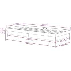 Łóżko Drewniane Rama Łóżka Sofa Brązowe Do Sypialni Pokoju 75x190 cm