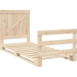 Łóżko Drewniane Rama Łóżka Sofa Brązowe Do Sypialni Pokoju 90x200 cm