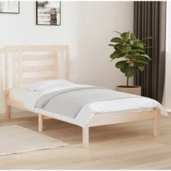 Łóżko Drewniane Rama Łóżka Sofa Brązowe Do Sypialni Pokoju 90x190 cm