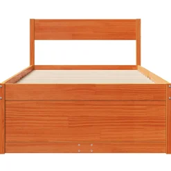 Łóżko Drewniane Rama Łóżka Sofa Brązowe Do Sypialni Pokoju 75x190 cm