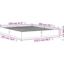 Łóżko Drewniane Rama Łóżka Sofa Brązowe Do Sypialni Pokoju 120x200 cm