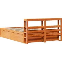 Łóżko Drewniane Rama Łóżka Sofa Brązowe Do Sypialni Pokoju 140x190 cm
