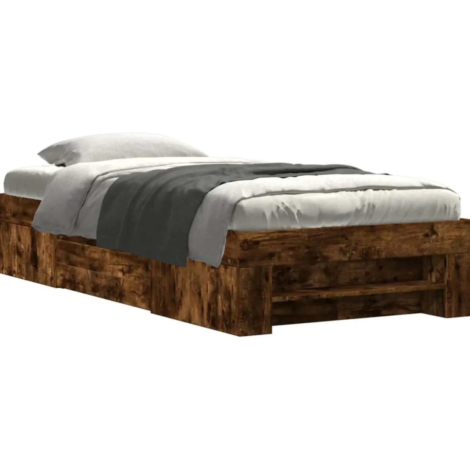 Łóżko Drewniane Rama Łóżka Sofa Brązowe Do Sypialni Pokoju 90x200 cm