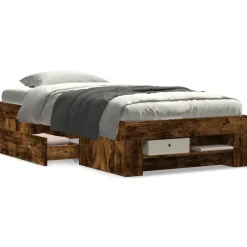 Łóżko Drewniane Rama Łóżka Sofa Brązowe Do Sypialni Pokoju 90x200 cm