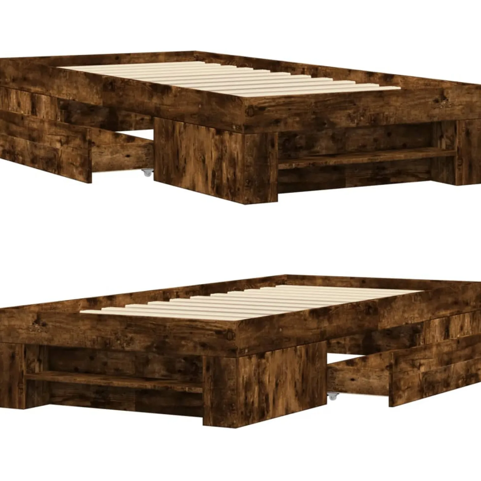 Łóżko Drewniane Rama Łóżka Sofa Brązowe Do Sypialni Pokoju 90x200 cm