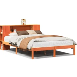 Łóżko Drewniane Rama Łóżka Sofa Brązowe Do Sypialni Pokoju 135x190 cm