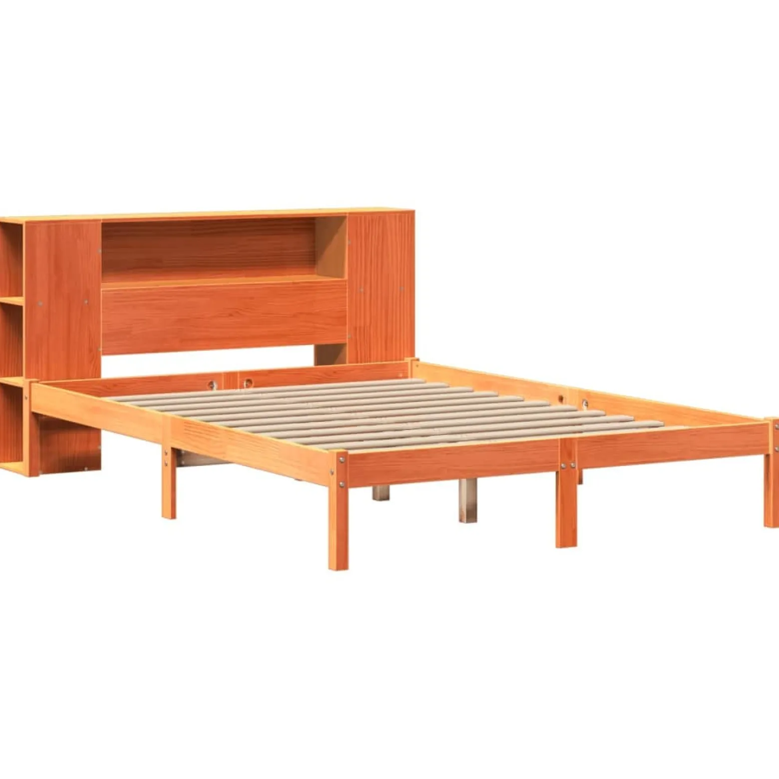 Łóżko Drewniane Rama Łóżka Sofa Brązowe Do Sypialni Pokoju 135x190 cm
