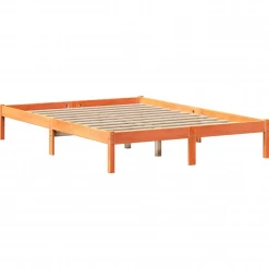 Łóżko Drewniane Rama Łóżka Sofa Brązowe Do Sypialni Pokoju 135x190 cm