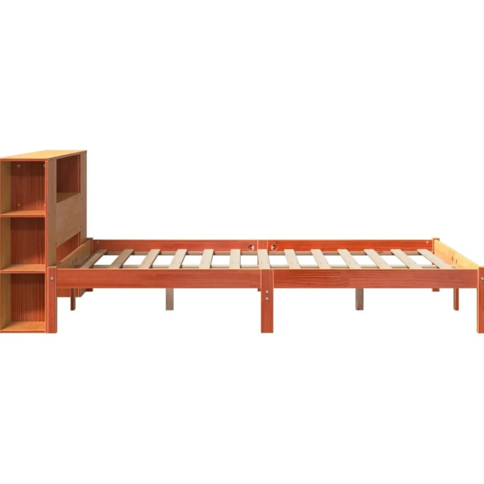 Łóżko Drewniane Rama Łóżka Sofa Brązowe Do Sypialni Pokoju 135x190 cm
